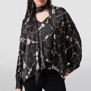 ALLSAINTS  Cesey Hope Top Black Floral US Size 8